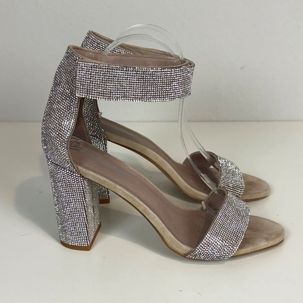 Jeffrey Campbell Sparkle & Shine Silver Heels 10
